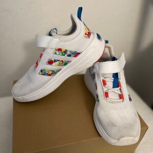 adidas Kids White Sneakers with Multicolor Design